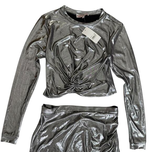 Leyden Women's Sharona Twisted Metallic Crop Top sz XS and Skirt sz M - Picture 4 of 7